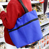 Carro Compra Plegable, Bolsa Carro Compra Plegable con Reudas, Gran Capacidad, Bolsa de Compras Multiusos, Facil de Llevar y Guardar, Hecho en Tela Oxford 600D Resistente, Fondo Reforzado, Dimensión Cerrado: 40 x 16 x 32 cm