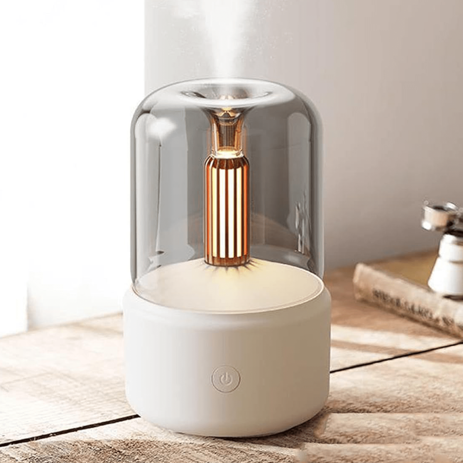 Humidificador de Aroma de 120 ml, Humidificador y Difusor de Aromas, Experiencia Relajante y Aromática, Conexión USB tipo-C, Diseño Compacto, Luz Ambiental Integrada