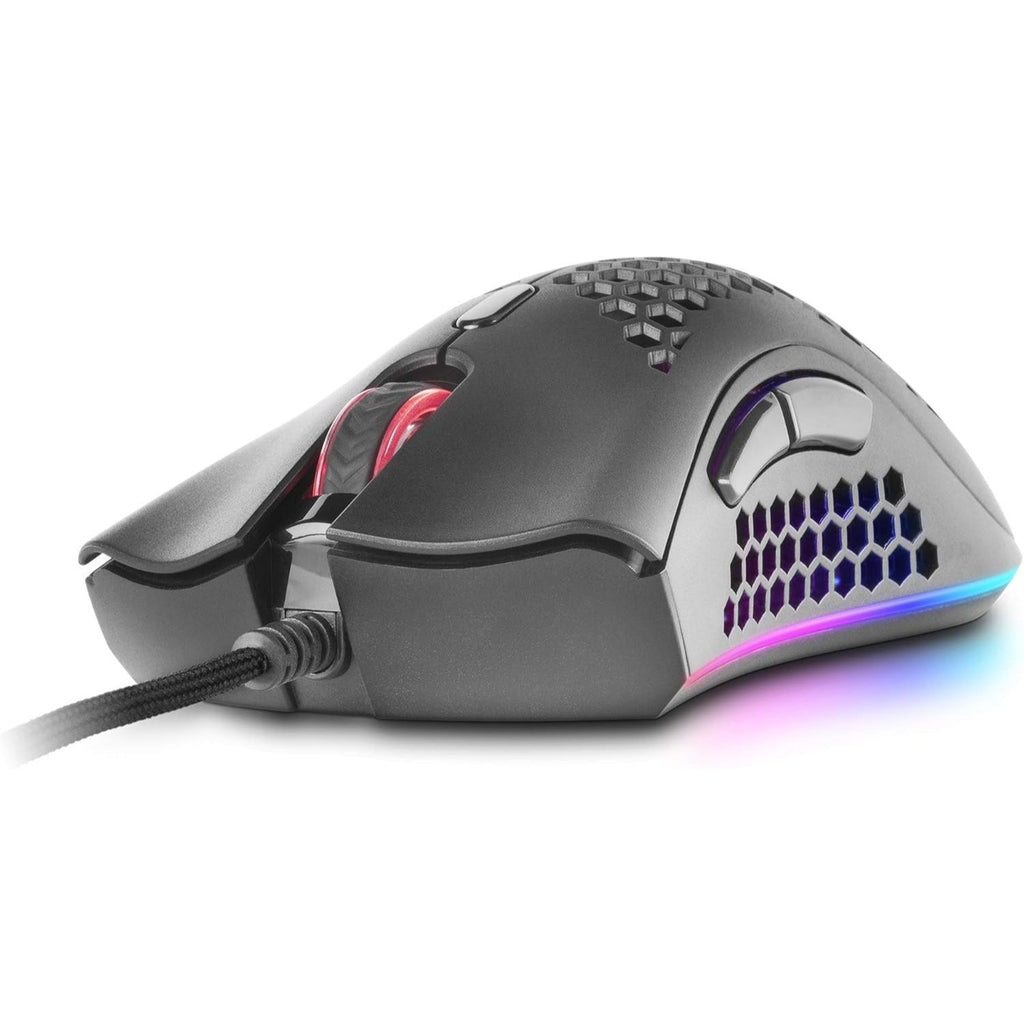 Mars Gaming MMEX, Ratón Gaming Premium 32000 dpi, Sensor PixArt 3389PRO, Switches Ópticos Ultra Rápidos, Diseño Hive Ultraligero 75g, RGB Chroma, 7 Botones, Software, Negro