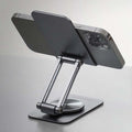 Mars Gaming MA-RSS, Soporte Plegable para Smartphone, Rotación Dinámica 360º + Ajuste en Altura y Ángulo 180º, Soporte Teléfono Móvil Portátil de Aluminio, Antideslizante, Gris Oscuro