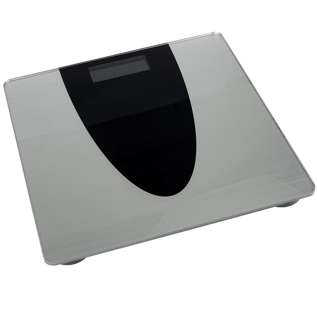 Bascula de Baño Digital con Pantalla LCD, Vidrio Templado de 5 mm, 180 kg de Capacidad, Encendido por Toque, Conversión kg/lb, Funciona con 2 Baterías tamaño AAA (no incluidas)