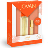 Jovan Musk Eau de Cologne para Mujer, Perfume Floral y Almizclado con Notas de Bergamota, Jazmín, Neroli y Musk, Set de 100 ml + 15 ml