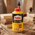 Pattex Cola para Madera Express Traslúcida, Cola de Contacto para Madera de Secado Rápido, Adhesivo de Montaje, Ensamblaje, Chapado y Laminado, Botella de 750 g