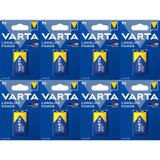 Pilas 9V Alcalinas, Pilas 9v Cuadradas de Alto Rendimiento, VARTA Longlife Power, Ultra Larga Duración, Energía Continua, Ideal para Detectores de Humo, Micrófonos Inalámbricos, Pedales de Guitarra, Multímetros, Electrodomésticos