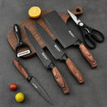 Juego de 6 Cuchillos de Cocina Profesionales, Cuchillos de Acero Inoxidable con Filo de alta Precisión, Excelente Durabilidad, Mango Ergonómico, Fácil de Limpiar, Ideal como Regalo, Incluye 4 Cuchillos, 1 Pelador y 1 Tijera