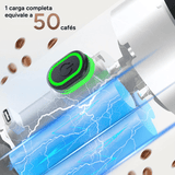 Maquina Café Espresso Portátil, Compatible con Cápsulas Pequeñas, Grandes y Café Molido, Fácil de Limpiar, Carga USB-C, Hasta 50 Cafés por cada Carga Completa, Compacto y Ligero Ideal para Fuera de Casa, Trabajo, Oficina, Viaje, Excursión