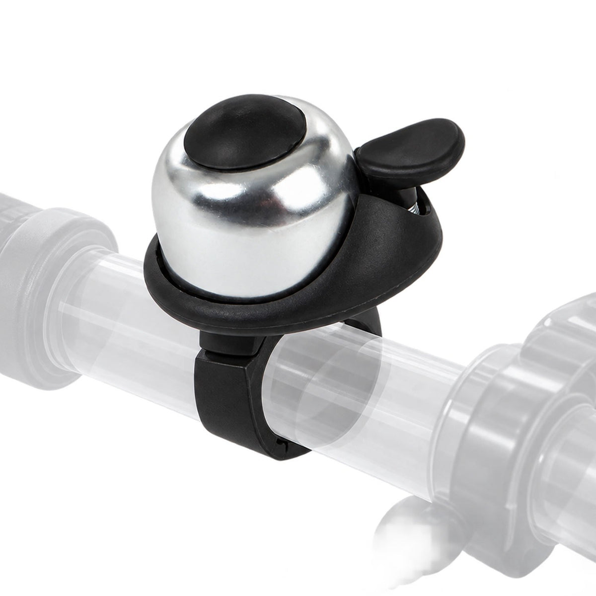 AKTIVE Timbre para Bicicleta, Diseño Compacto con Palanca para Manillar, Fácil de Accionar para Paseos y Ciclismo, Color Plateado y Negro