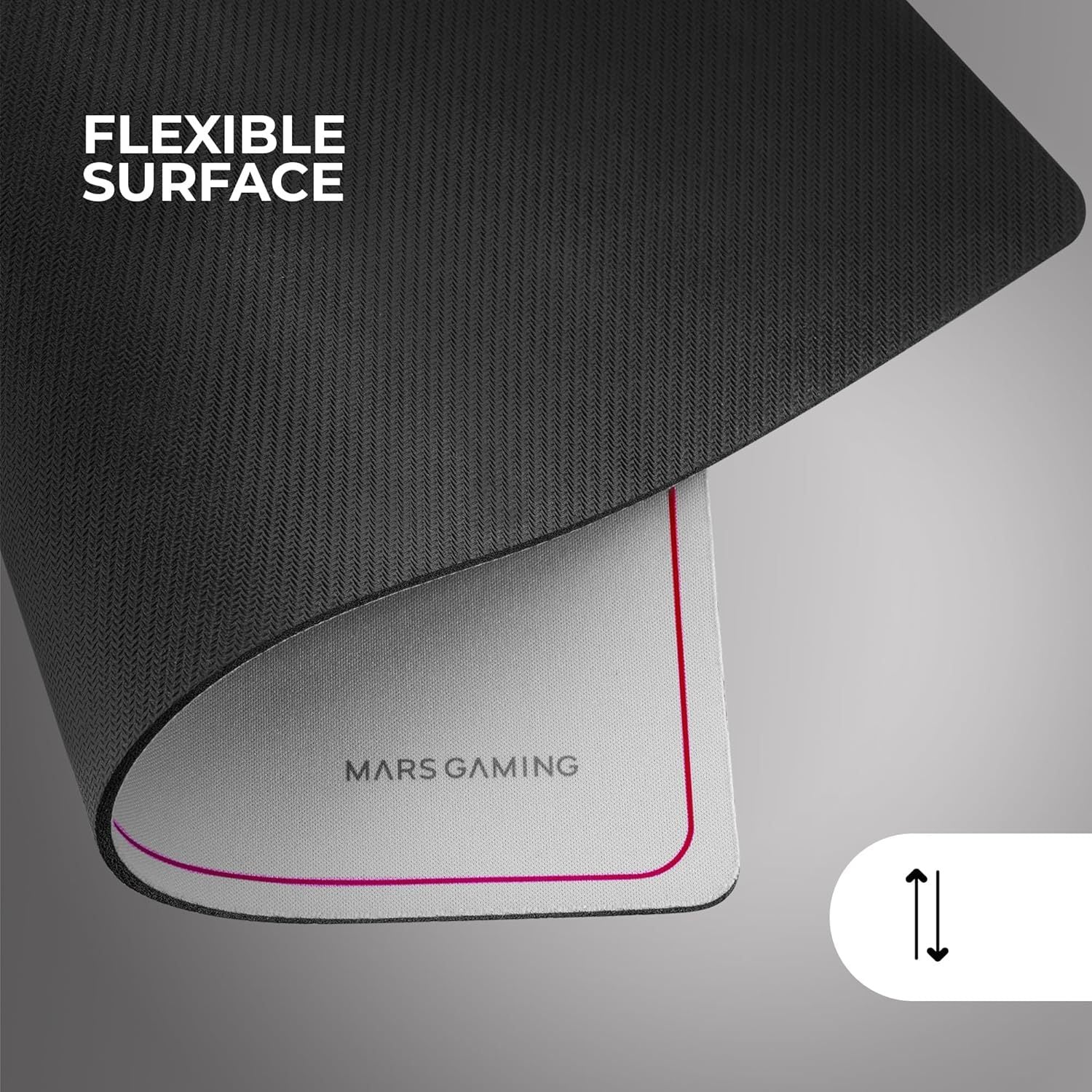 Mars Gaming MMP124, Alfombrilla Gaming 360x260mm, Diseño de Bordes Rainbow, Base Antideslizante de Caucho Natural, Superficie Nanotextil de Alta Precisión, Alfombrilla de Ratón Flexible, Blanco