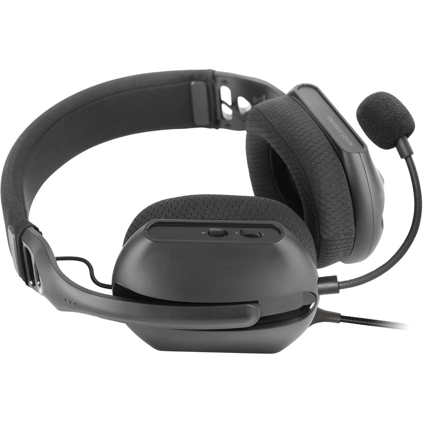 Mars Gaming MH-Pro, Auriculares Gaming ARGB Flow, Sonido Envolvente, Almohadillas Air 3D, Micrófono, PS4, PS5, Xbox One, Xbox Series X-S, Switch, Switch 2, Windows, Mac, Smartphone y Tablet, Negro