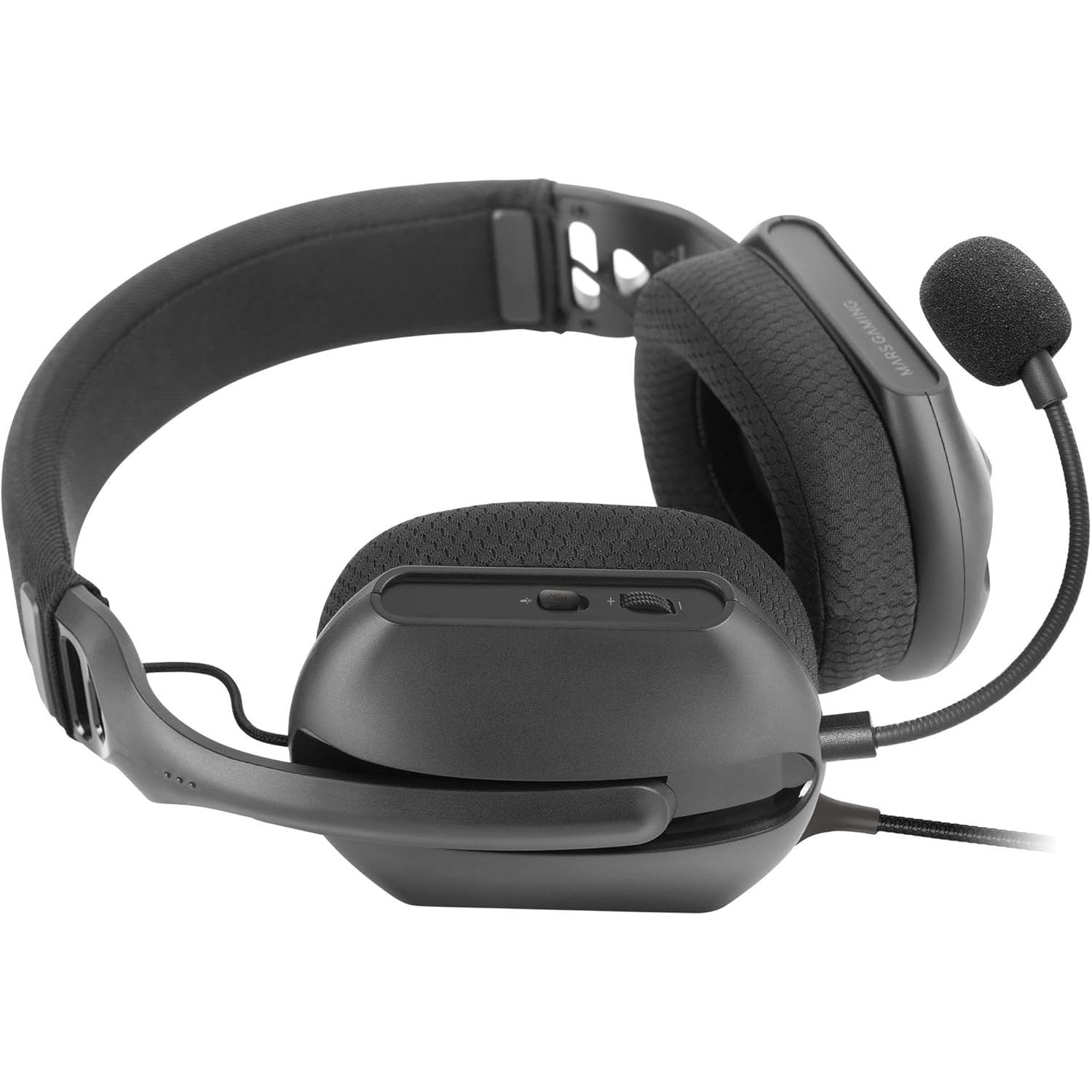 Mars Gaming MH-Pro, Auriculares Gaming ARGB Flow, Sonido Envolvente, Almohadillas Air 3D, Micrófono, PS4, PS5, Xbox One, Xbox Series X-S, Switch, Switch 2, Windows, Mac, Smartphone y Tablet, Negro