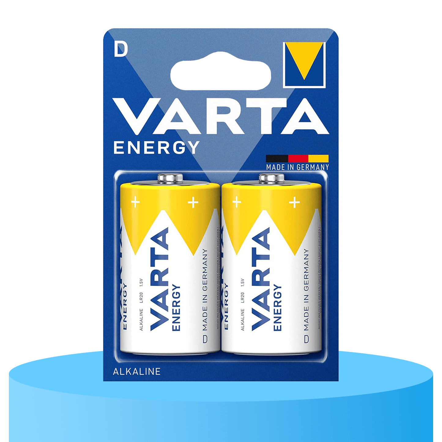 Pilas D Alcalinas de Alto Rendimiento, VARTA Energy, Larga Duración, Energía Potente y Continua, Ideal para Linternas de Alto Consumo, Radios Portátiles, Juguetes Grandes, Equipos de Sonido y Dispositivos Industriales - VARTA