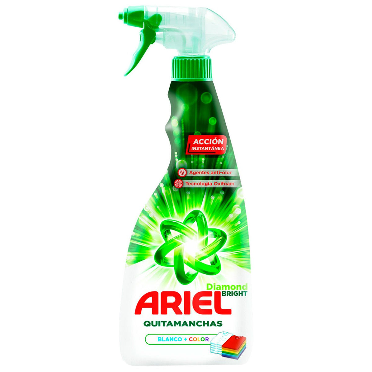 Ariel Diamond Quitamanchas en Spray para Ropa Blanca y de Color, 750 ml
