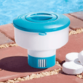 Dispensador Cloro Piscina de Ø 17,8 cm, Skimmer Piscina, Compatible con Tabletas de Cloro o Bromo de Ø 7,6 cm, Tapa de Doble Cierre de Seguridad, Dispensador con Anillo Regulable, Apto para Cualquier Piscina y Spa
