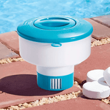 Dispensador Cloro Piscina de Ø 17,8 cm, Skimmer Piscina, Compatible con Tabletas de Cloro o Bromo de Ø 7,6 cm, Tapa de Doble Cierre de Seguridad, Dispensador con Anillo Regulable, Apto para Cualquier Piscina y Spa