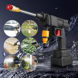 Pistola de Agua a Presión Multifunción con Batería Recargable, Boquilla Ajustable y Filtro Inoxidable, Ideal para Jardinería, Limpieza del Hogar y Lavado de Coches