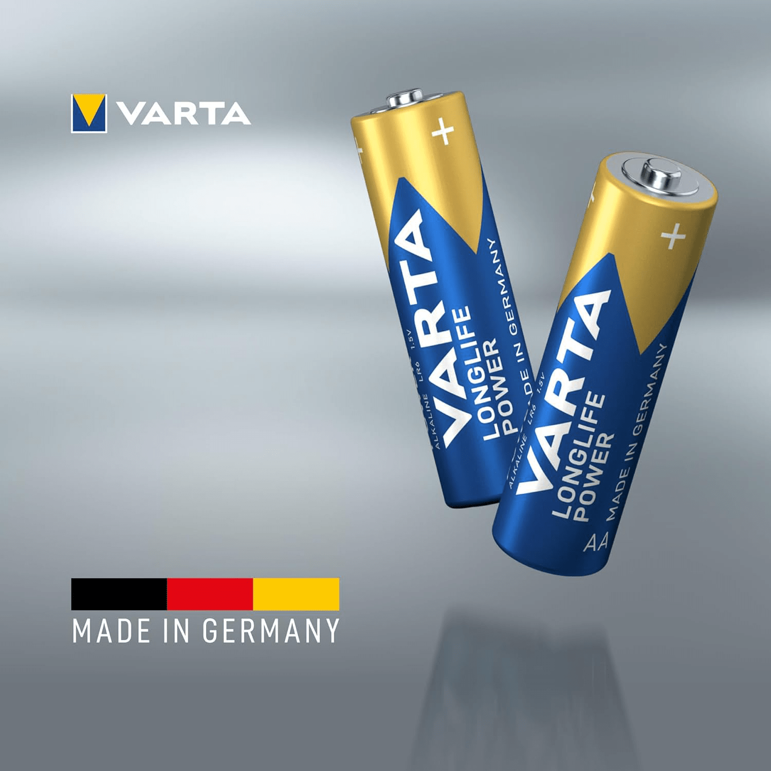 Pilas AA Alcalinas de Alto Rendimiento, VARTA Longlife Power, Ultra Larga Duración, Energía Continua, Ideal para Controles Remotos, Juguetes Electrónicos, Linternas, Lámparas, Relojes, Cámaras y Otros Dispositivos de Uso Diario - VARTA