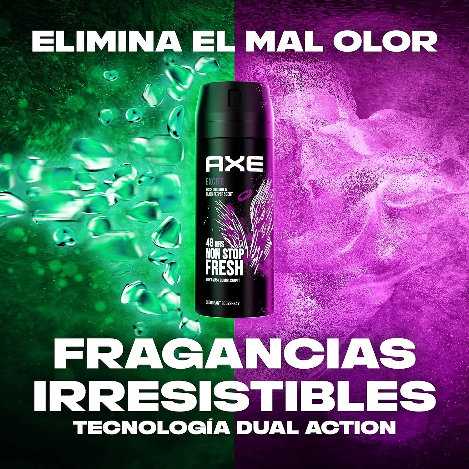 Axe Desodorante Spray Excite Spray, Aroma a Madera y Caramelo, Olor Irresistible durante 48 horas, 150ml por Spray