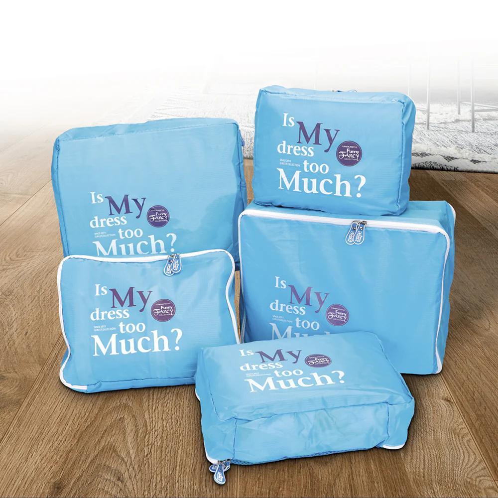 x5 Bolsas de Viaje Plegable Multifuncional, Ideal para Múltiples Artículos y Accesorios, Mantiene todas tus Pertenencias Organizadas y Ordenadas, Ideal para Distinas Actividades como Viajes, Excursiones, Vacaciones o Compras, Dimensiones: 28 x 35 x 12 cm