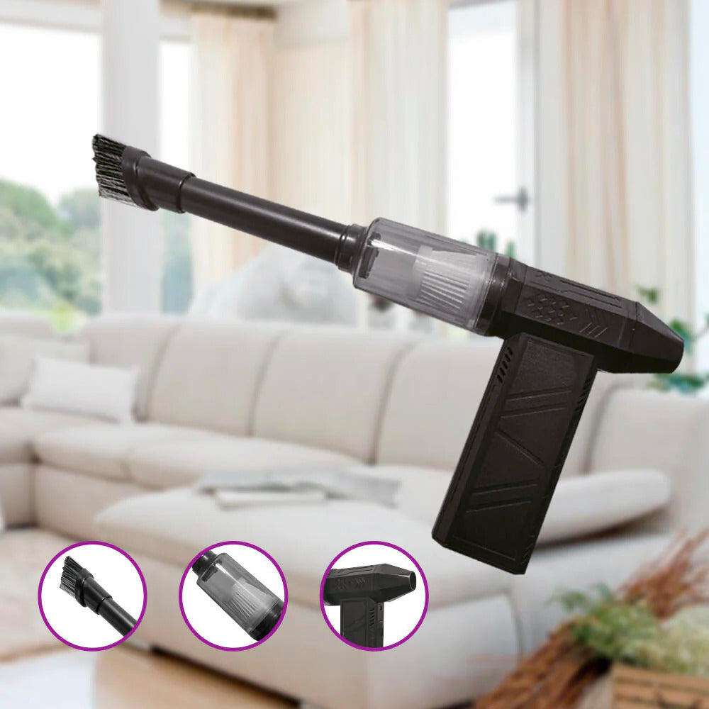 Soplador Aspirador Turbo 2 en 1, Portátil y Recargable, Gran Potencia de Aire, Regulable, Incluye Accesorios