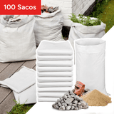 Sacos de Escombro, Sacos de Rafia, Bolsas de Polipropileno, Saco de Recogida Reforzada y Resistente, Reutilizable y Polivalente, Más de 25kg de Carga, Tamaño Grande 80 x 50 cm