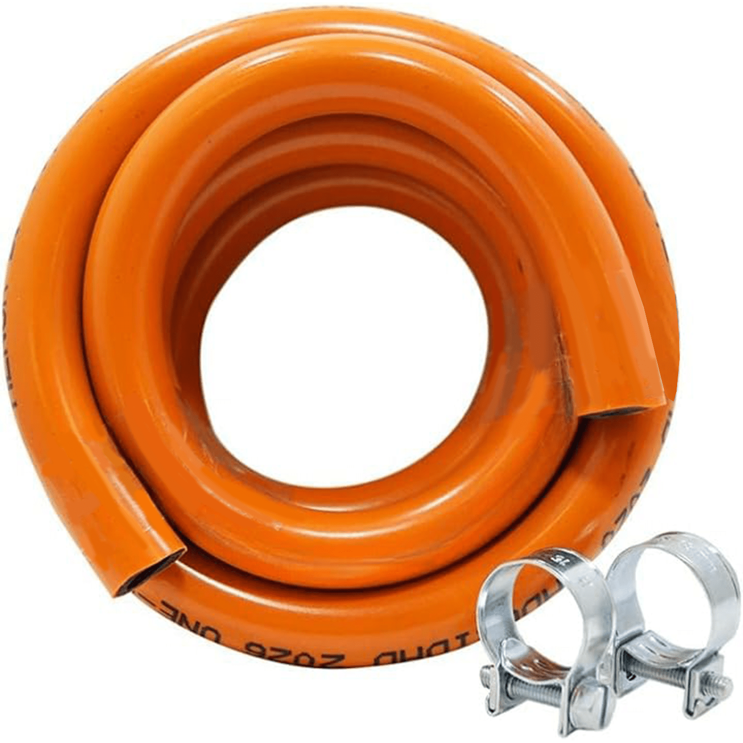 Manguera Butano Homologada de 1,5 metros + 2 Abrazaderas Seguridad, 9mm Diámetro Interior, 15mm Diámetro Exterior, Apto para Cocinas, Estufas Gas, Calderas, Barbacoas, Paelleras, Calentadores, Norma UNE 53.539