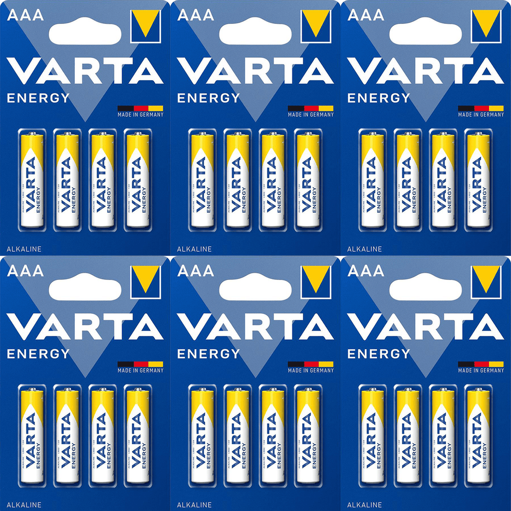 Pilas AAA Alcalinas de Alto Rendimiento, VARTA Energy, Larga Duración, Energía Continua, Ideal para Controles Remotos, Juguetes Electrónicos, Linternas, Lámparas, Relojes, Cámaras y Otros Dispositivos de Uso Diario - VARTA