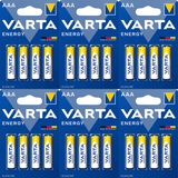 Pilas AAA Alcalinas de Alto Rendimiento, VARTA Energy, Larga Duración, Energía Continua, Ideal para Controles Remotos, Juguetes Electrónicos, Linternas, Lámparas, Relojes, Cámaras y Otros Dispositivos de Uso Diario - VARTA