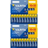 Pilas AA Alcalinas de Alto Rendimiento, VARTA Longlife Power, Ultra Larga Duración, Energía Continua, Ideal para Controles Remotos, Juguetes Electrónicos, Linternas, Lámparas, Relojes, Cámaras y Otros Dispositivos de Uso Diario - VARTA
