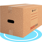 packer PRO Caja Cartón para Mudanzas y Almacenaje Ultra Resistentes con Asas, Fabricadas en Cartón Duro, Ideal para Mudanzas o Almacenaje de Libros y Ropa, Transporte Cómodo y Seguro gracias a las Asas Laterales