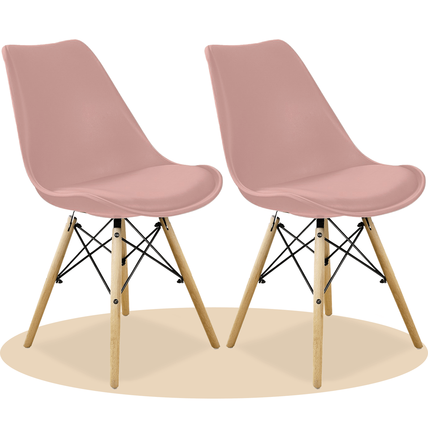 Sillas para Comedor, Sillas para Cocina con Asiento Blando, Tapizado y Patas Resistentes de Madera de Haya, Sillas Nórdicas Minimalistas, 49.5 x 44 x 79.5 cm