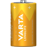 Pilas D Alcalinas de Alto Rendimiento, VARTA Longlife, Ultra Larga Duración, Energía Potente y Continua, Ideal para Linternas de Alto Consumo, Radios Portátiles, Juguetes Grandes, Equipos de Sonido y Dispositivos Industriales - VARTA