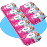 Toallitas Húmedas, Cuidado e Hidratación Profunda, Fibras Ultrasuaves ideales para Piel Sensible, Perfume Fresco, Packs de 3/6/9/12 Unidades, 360/720/1080/1440 Toallitas