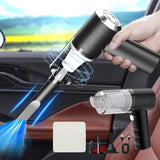 Aspiradora y sopladora de mano inalámbrica de 120 W, con filtro plegable, accesorios multifuncionales, para teclado, pelo, interior del automóvil, 16.3 x 15.5 cm