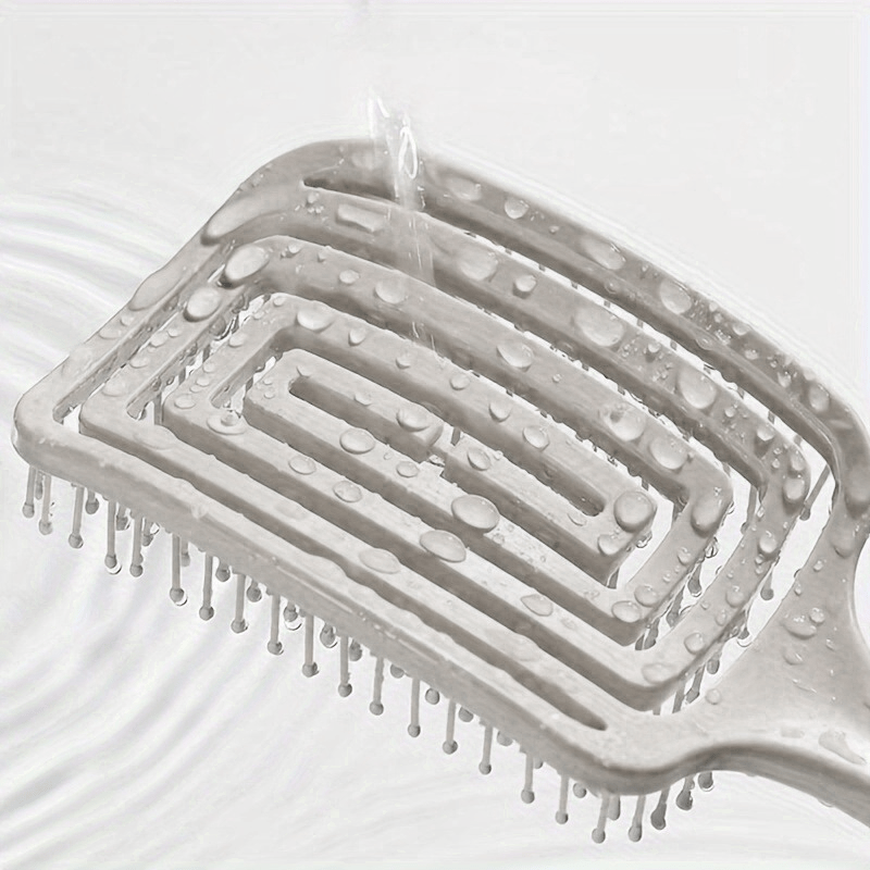 Cepillo Desenredante Curvo para Todo Tipo de Cabello, Peine Desenredante sin Dolor, Anti tirones, Antifrizz, Peine para el Cabello de Diseño Hueco, Mango Ergonómico, Fácil Uso en Húmedo y Seco