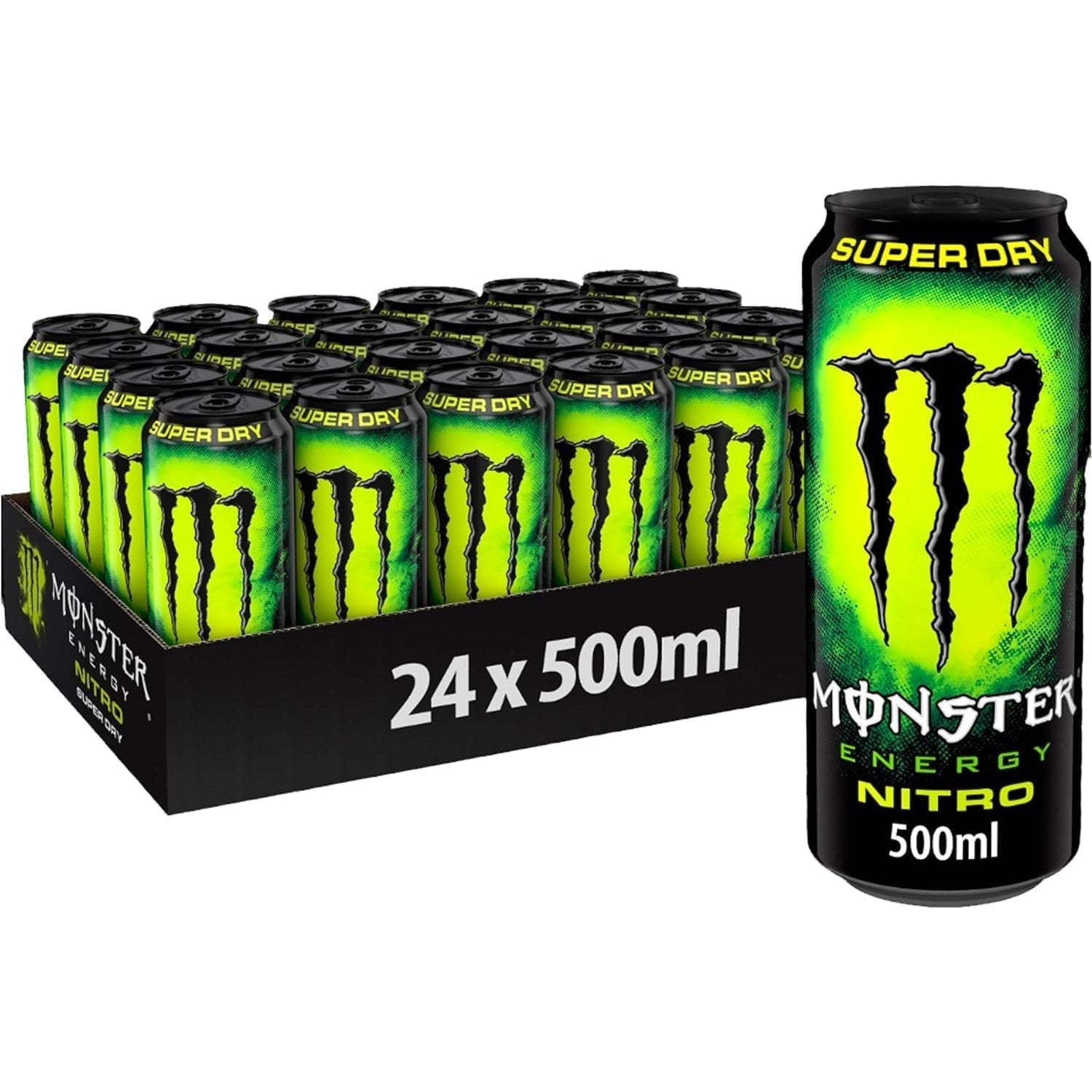MONSTER ENERGY Bebida Energética, Refresco Energético, Pack 12/24 Latas de 500ml