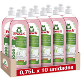 Frosch Lavavajillas Líquido Concentrado, Lavavajillas Detergente a Mano de Vinagre de Frambuesa, Extra Desengrasante y Eficaz, Pack de 10 Unidades de 750 ml, 7.5 L en Total