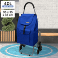 Carro Compra con Bolsillo Frontal y Lateral, Carro con 6 Ruedas Pivotantes para Trepar Escalones y Bordillos, Con Capacidad de hasta 40 Litros, Ruedas Grandes Resistentes y Estables Ideales para Facilitar el Transporte y Llevar mejor el Peso