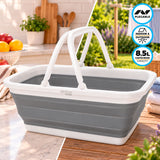 AKTIVE Cesta Plegable Multiusos, para Organización, Hogar, Camping y Viajes, Diseño Compacto que Facilita el Almacenamiento, Capacidad de 8.5 L, 38 x 28 x 15 cm