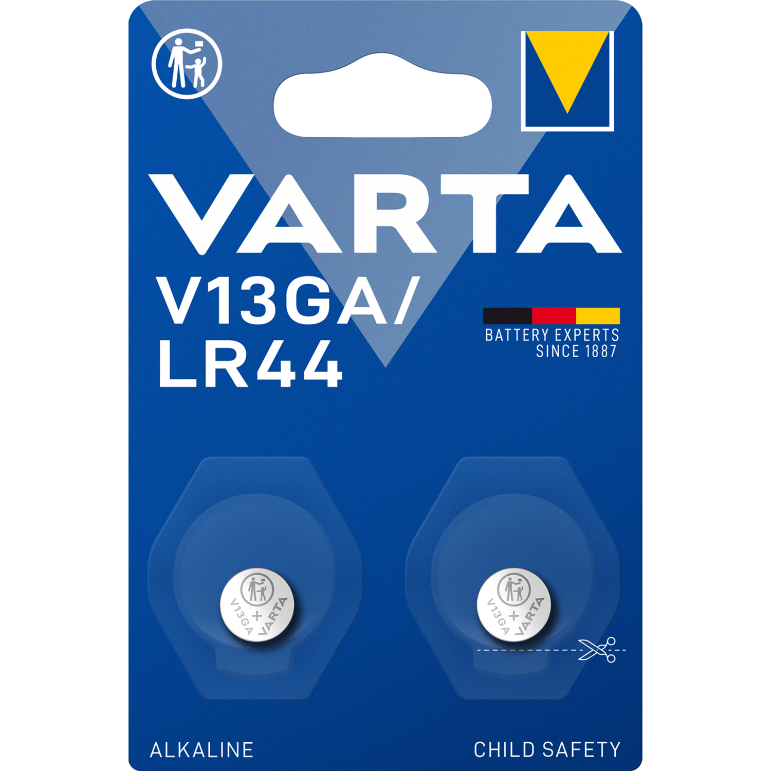 Pilas Boton LR44 V13GA Alcalinas de Alto Rendimiento, Larga Duración, Para Uso Diario, Ideal para Juguetes, Mandos a Distancia, Llaves del Coche, Relojes Electrónicos, Calculadoras, Equipos Deportivos, Sensores y Otros Dispositivos Pequeños - VARTA