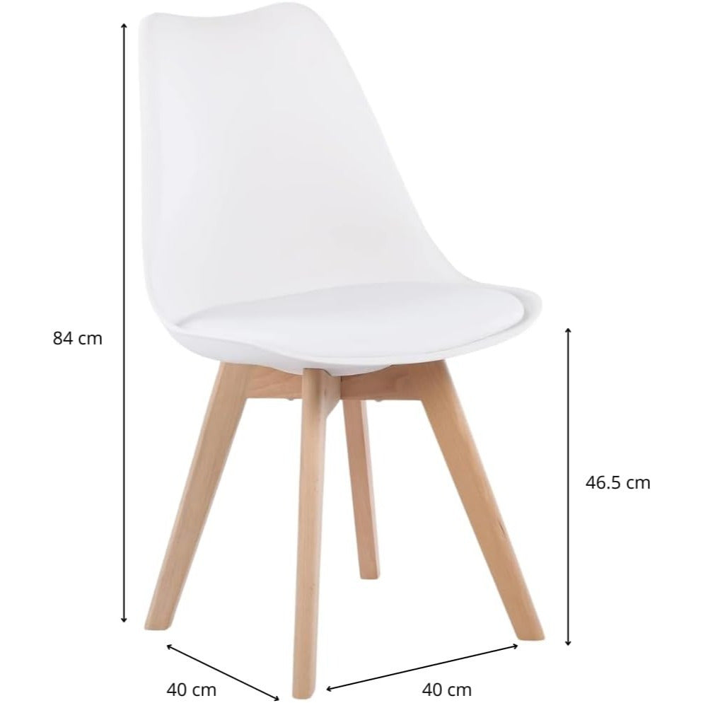 Sillas para Comedor, Sillas de Cocina con Asiento Blando, Tapizado y Patas Resistentes de Madera de Haya