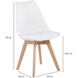 Sillas para Comedor, Sillas de Cocina con Asiento Blando, Tapizado y Patas Resistentes de Madera de Haya