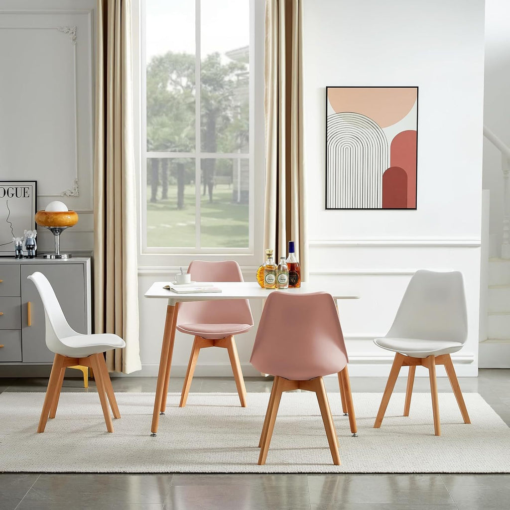1/2/4/6 Unidad Sillas para Comedor, Sillas para Cocina con Asiento Blando, Tapizado y Patas Resistentes de Madera de Haya, Sillas Nórdicas