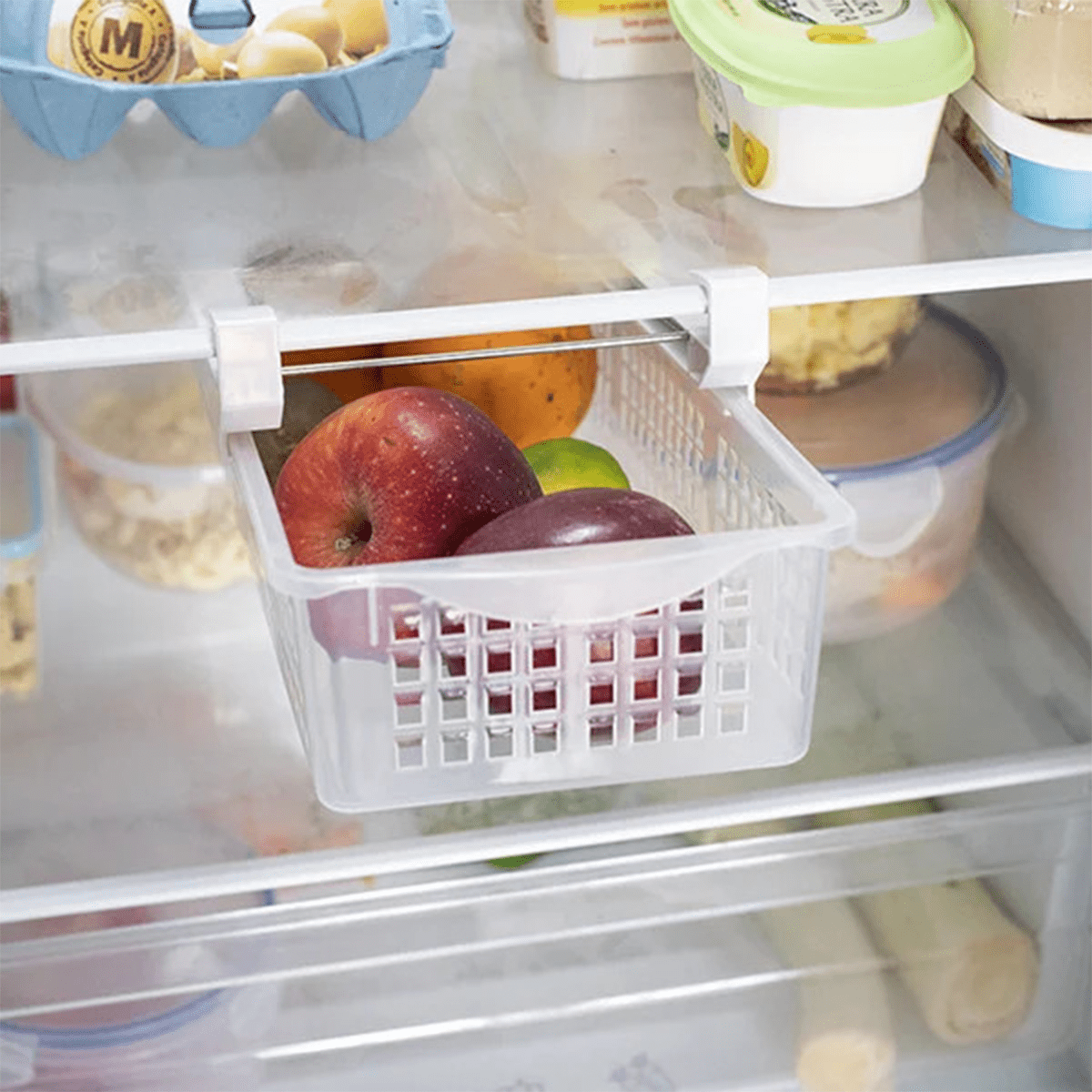 Organizador de Cocina, Organizador Nevera, Organizador de Refrigerador, Contenedor de Almacenamiento, Fácil de Instalar, Pensado para Optimizar y Ahorrar Espacio, Ajustable y Adaptable a Cualquier Estante