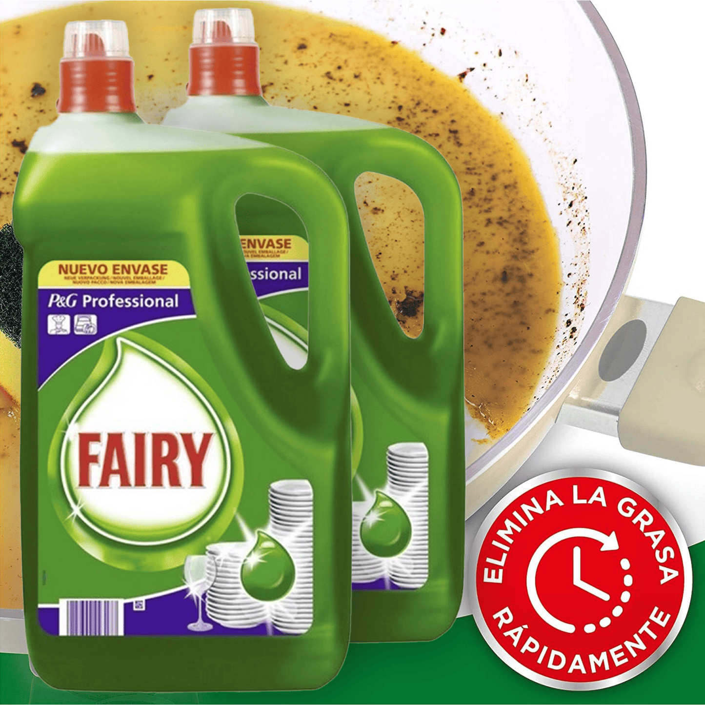 Fairy Professional, Lavavajillas a Mano, Detergente Líquido Concentrado, Fácil Fregado y Aclarado, Disuelve la Grasa con Facilidad
