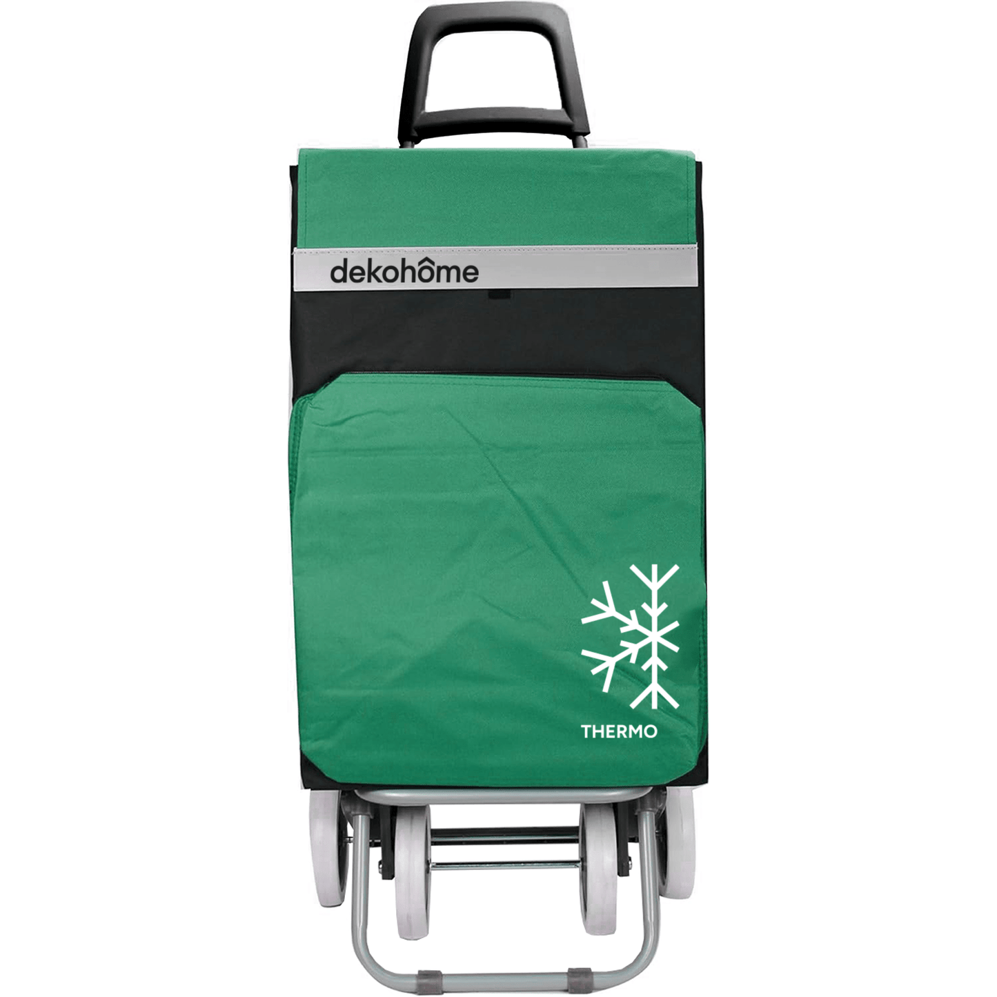 Carro Compra Plegable 4 Ruedas con Bolsillo Térmico para Congelados, Carro Plegable con Ruedas, 54 Litros de Capacidad y 40 Kg de Carga Máxima, Compartimentos Extra, Ruedas Grandes Resistentes para Facilitar el Movimiento y el Transporte del Peso