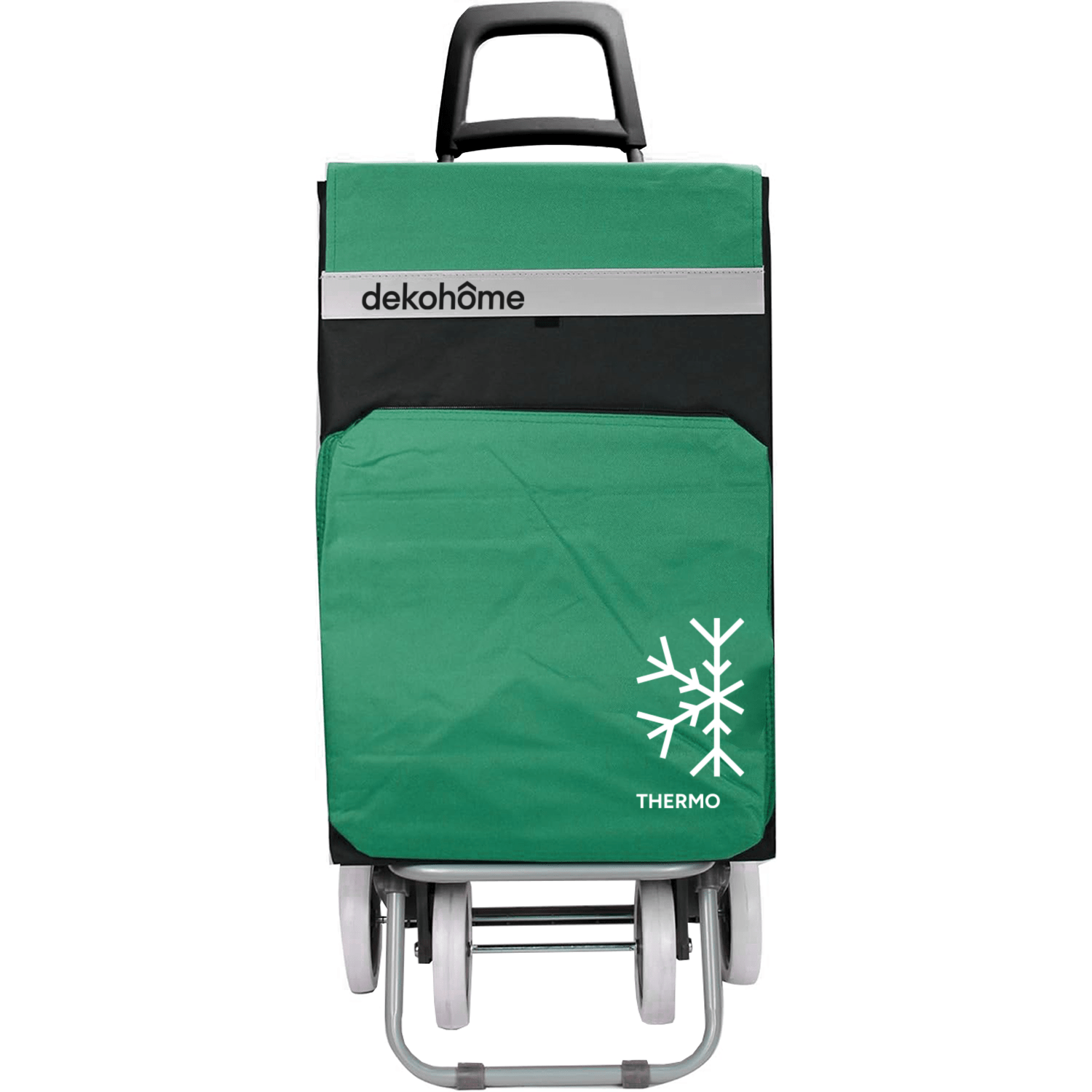 Carro Compra Plegable 4 Ruedas con Bolsillo Térmico para Congelados, Carro Plegable con Ruedas, 54 Litros de Capacidad y 40 Kg de Carga Máxima, Compartimentos Extra, Ruedas Grandes Resistentes para Facilitar el Movimiento y el Transporte del Peso