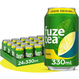Fuze Tea Té Negro Limón, Refresco de Extracto de Té Negro con Limón, Ideal para Refrescarse, Comidas y Reuniones, Pack de 24 Latas de 330ml