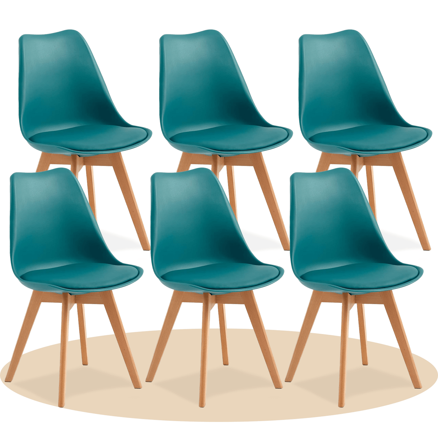 1/2/4/6 Unidad Sillas para Comedor, Sillas para Cocina con Asiento Blando, Tapizado y Patas Resistentes de Madera de Haya, Sillas Nórdicas
