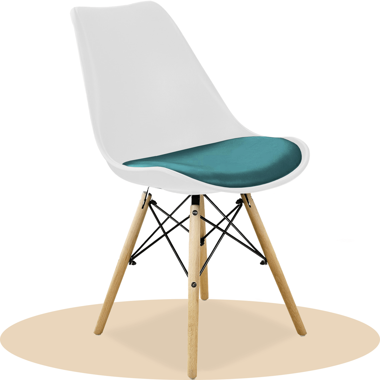 Sillas para Comedor, Sillas para Cocina con Asiento Blando, Tapizado y Patas Resistentes de Madera de Haya, Sillas Nórdicas Minimalistas, 49.5 x 44 x 79.5 cm