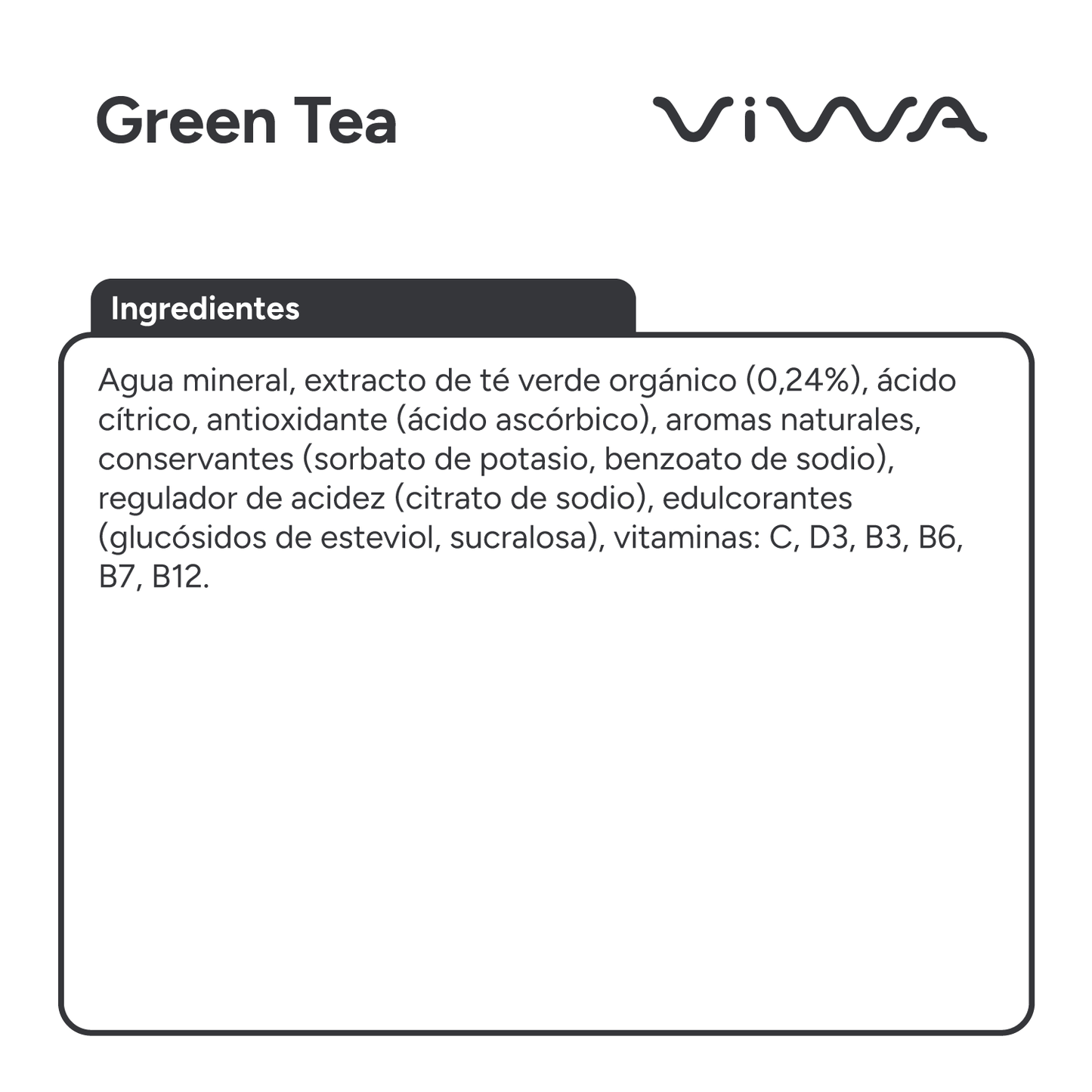 VIWA VitaminWater & Tea, Bebidas Refrescantes con Vitaminas y Minerales, 600ml, Pack de 12